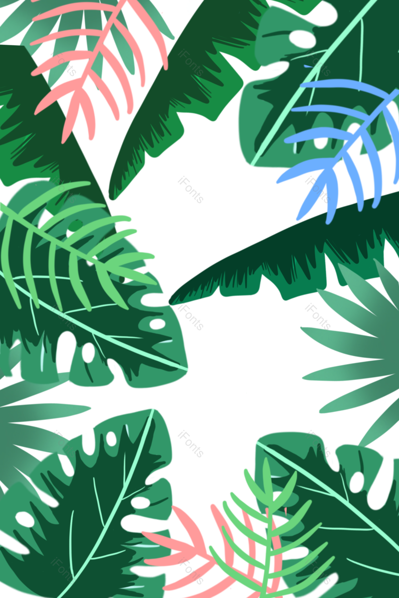 夏天图片,绿叶元素,树叶边框PNG,绿色植物免抠素材